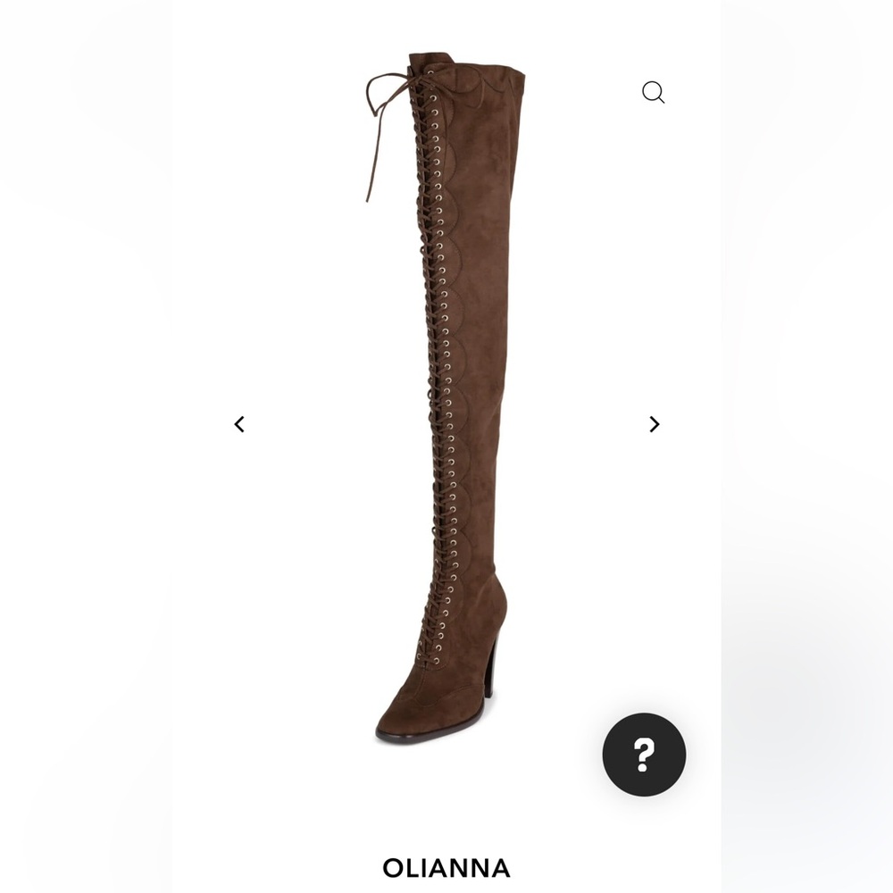 NEW Jeffrey Campbell Olianna over the knee lace up boots brown 6.5